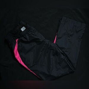 Y2K baggy champion black and pink nylon track pants